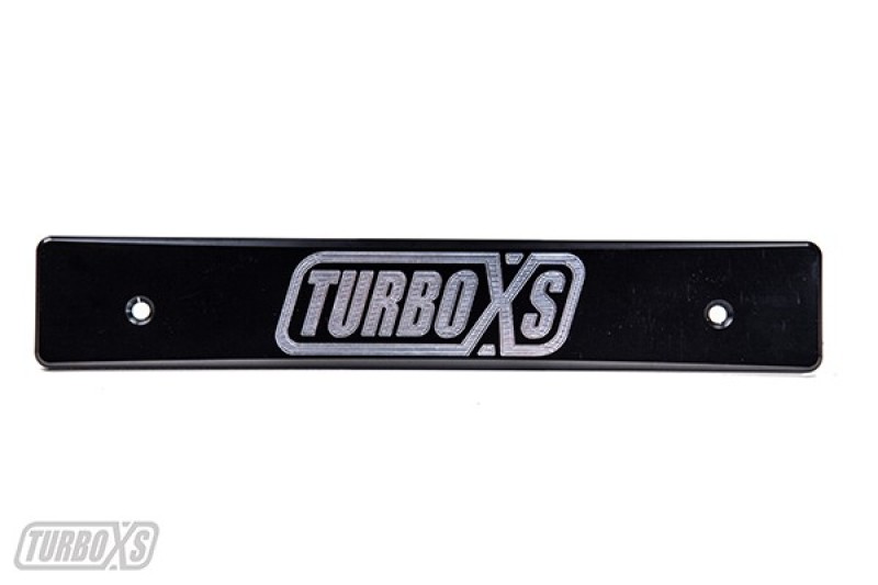 Subaru WRX STI License Plate Relocation - Turbo XS - Billet Aluminum - Black - `08-`14